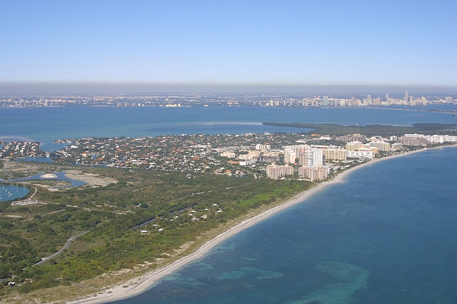 gorgeous overhead view of key biscayne florida