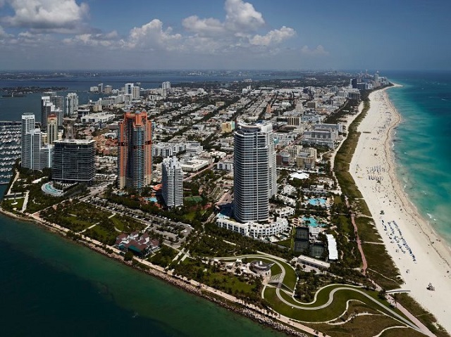 South Beach areal view of South Pointe Condos